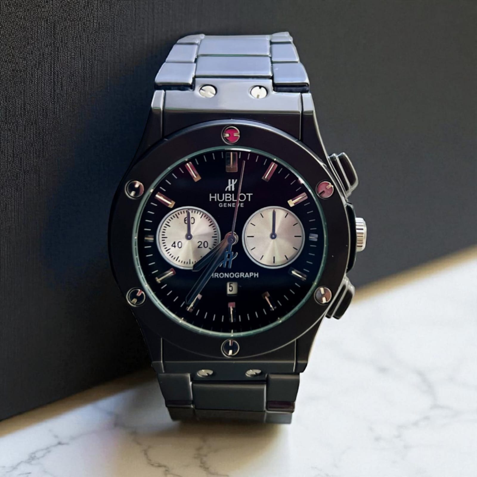 Hublot Black Dial and chain with chronographs and Date