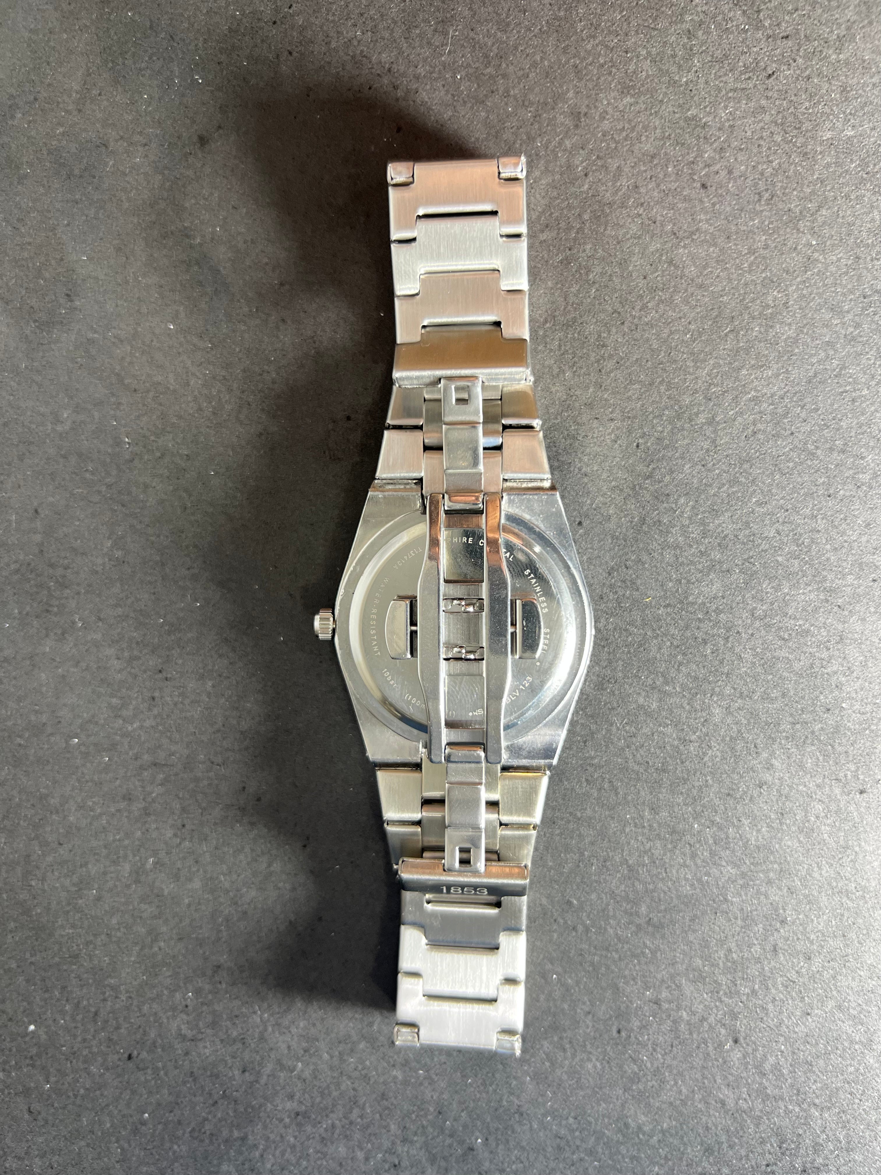 Tissot PRX Black dial with silver chain