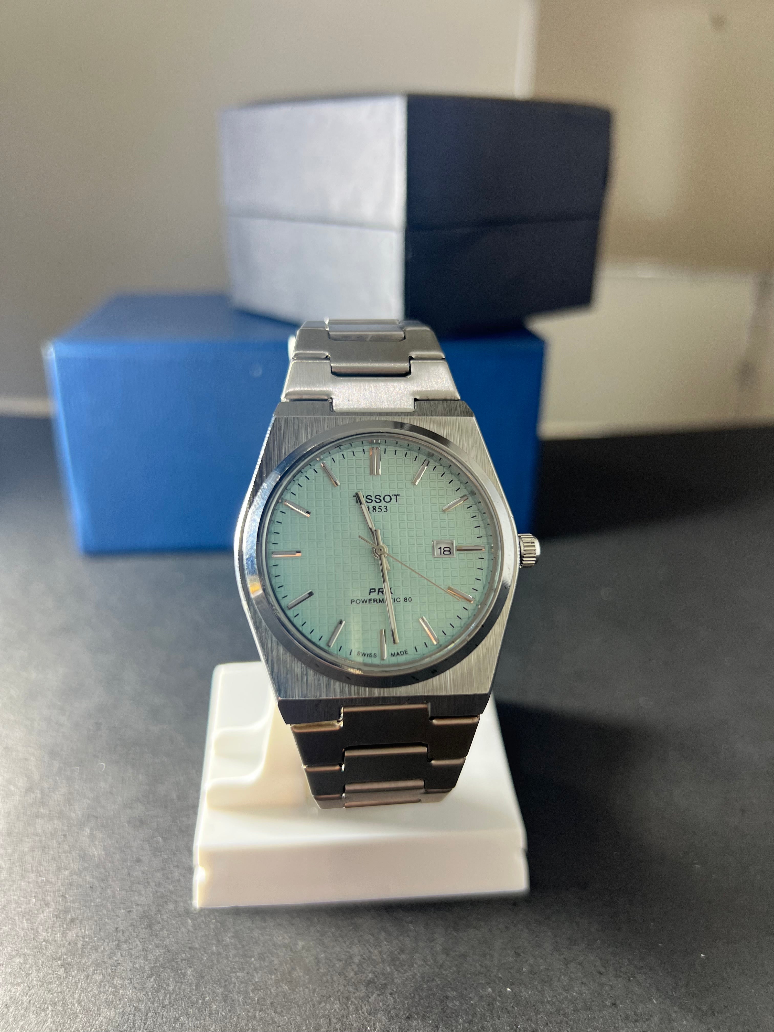 TISSOT PRX TIFFNY dial with silver chain