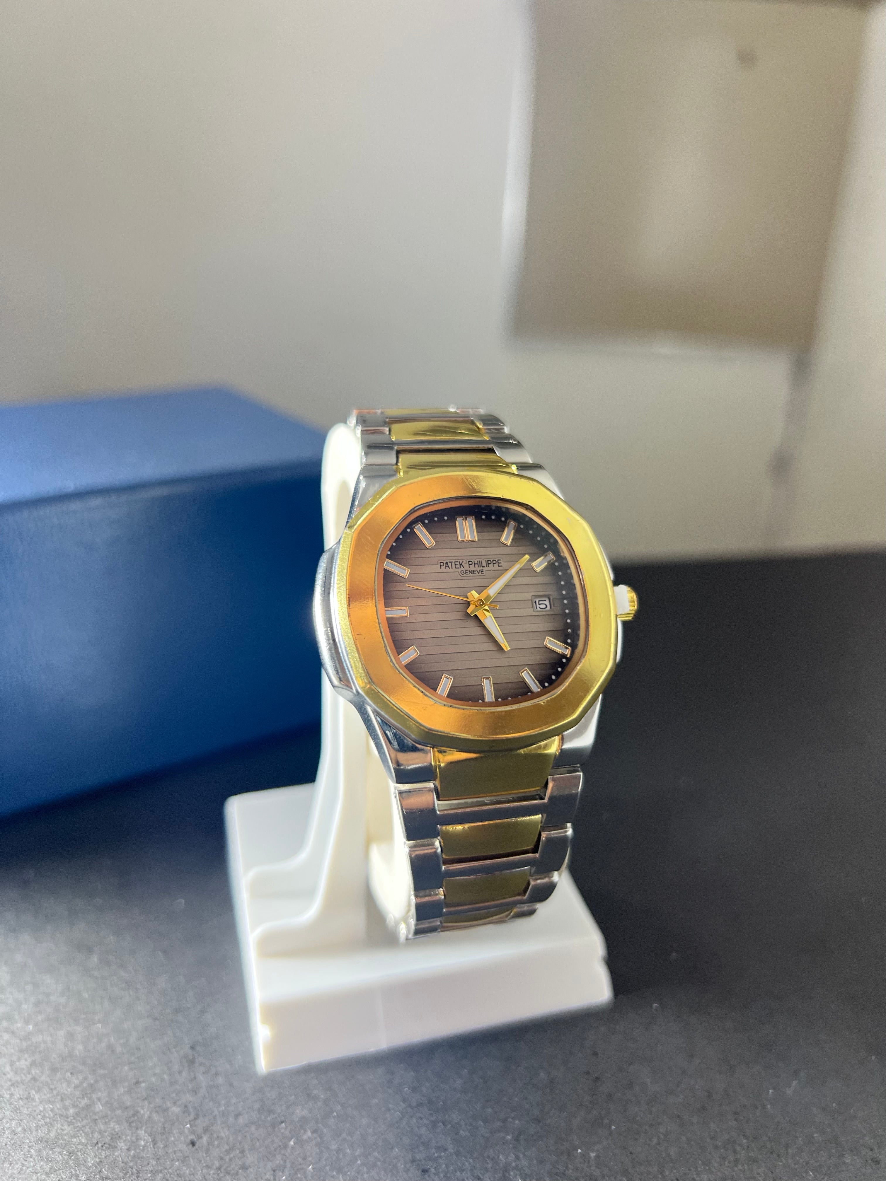 Patek Philippe with blue dial with date